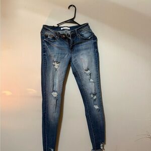 KanCan Distressed Skinny Jeans in Blue